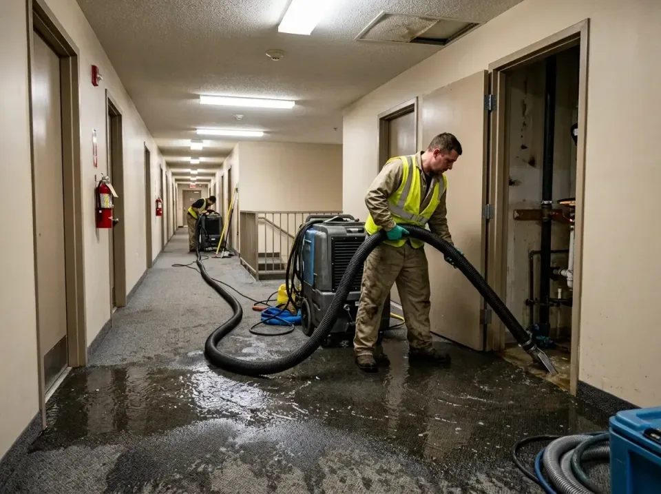 multi-unit-apartment-hallway-f-005 — frequently asked questions, Emergency Burst Pipe Water Extraction & Removal in Bolingbr…